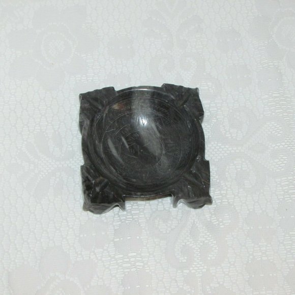 Vintage Carved Stone or Marble Alabaster Ashtray Soap Dish Trinket Holder - Picture 9 of 12